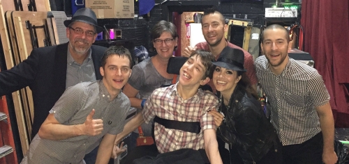 Justin, mom, dad with the Interrupters band